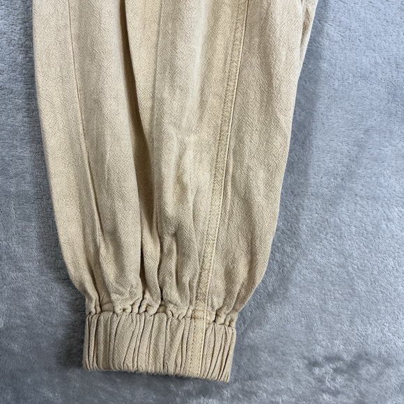 Urban Outfitters Oversized Beige Linen Blend Utility Joggers Womens S  Pockets - Picture 3 of 14